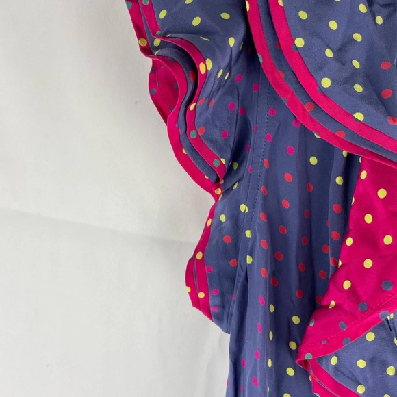 NWT Marc by Marc Jacobs Polka dots Ruffled 100% Silk Dress $358 Size 4 - Picture 7 of 16